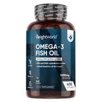 Omega 3 Fish Oil 1000mg - 400 Softgels (1+ Year Supply) - High Strength EPA & DHA - Cod Liver Oil Capsules Alternative - Contaminant-Free Omega 3 Fatty Acids Supplement for Heart, Eyes & Brain (EFSA)