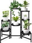 Metal Plant Stands for Indoor: YEMOTTS 7 Tier Foldable Corner Flower Stands Shelf Plants Holder Display for Patio Garden Living Room Balcony Bedroom