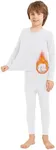 MIVEI Toddler Thermal Underwear Set Kids Long Johns Base Layer Winter Top and Bottom Set for Boys Girls White