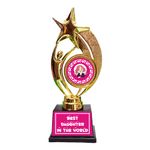 Gifts Bucket Daughters Day Gift Best Daughter in The World Alloy Plastic Trophy Award Daughters Day Gift