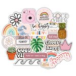 Woopme Pack of 30 Milk & Mocha Laptop/Mobile/Bike/Car/Luggage/Bottle/Guitar/Scrapbook/Fridge Sticker, Multicoloure, Vinyl