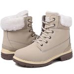 Snow Boots Womens Winter Boots Waterproof Ankle Boots Warm Fur Lined Walking Boots Ladies Hiking Boots Mid Calf Boots Lace up Lightweght Non-Slip Outdoor Work Boots