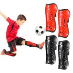 Heyu-Lotus 2 Pairs Football Shin Pads Kids Shin Pads,Kids Youth Shin Guards Beginner Elite Athlete Breathable Kids Shin Pad for Boys Girls Football Games Leg Calf Protective Gear(5-12 years)