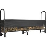 ShelterLogic 8' Adjustable Heavy Duty Outdoor Firewood Rack with Steel Frame Construction and Water-Resistant Cover