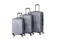 Travel Luggage Set of 3: Hardshell Suitcases with Spinner Wheels - Locks, Lightweight & Durable - Perfect for Family Vacations and Business Trips - Design & Colors Available (Spiral Silver)