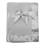 American Baby Company Fleece Blanket with Satin Trim, Grey