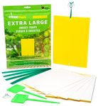 EcoCanucks XL Sticky Traps (20 Pack) | Extra Large Fruit Fly Paper & Gnat Glue Trap for Indoor, Outdoor, Garden, Plant | Fungus Gnats, Fruit Flies, Mosquitoes, Flying Insects, Yellow Sticky Bug Traps