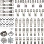 IDEALHOUSE 280pcs Picture Hanging Kit for Hard Walls, Picture Hooks for Picture Frame Fixing, Assorted Picture Hanger Set with 62 Steel Hooks, 3m Steel Wire, 30 Sawtooth Hangers, D-Ring, Nails, Screws