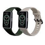 kwmobile Straps Compatible with Huawei Band 6 Straps - 2x Replacement Silicone Watch Bands