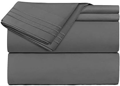 Nestl Split King Sheets for Adjustable Beds - 5 Piece Split King Sheets Set, Deep Pocket, Hotel Luxury, Extra Soft, Breathable and Cooling, Dark Grey Split King Bed Sheets