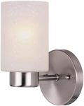 Westinghouse 6227800 Sylvestre One-Light Indoor Wall Fixture, Brushed Nickel Finish with Frosted Seeded Glass