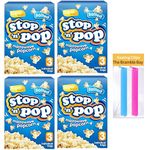 Microwave Popcorn Stop n Pop Bundle - Salted Flavour Multipack 4 X 3s (Total of 12 Bags) - Popping Pop Corn Kernels for Popcorn Maker - Best Snacks for Family Movie Time with 2 x Sealing Clip