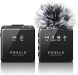 VOHALO Wireless Lavalier Microphone for iPhone/Android/Camera/Camcorder Professional Video Recording Interview with Automatic Noise Reduction