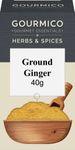 GOURMICO Ground Ginger, An Ideal Herb for Baking Gingerbread & Gingersnap's or Partnered with Tagines and Marinades for Meats or Fish. Suitable for Vegetarians and Vegans, 40g Pack, Dark Grey/White