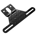 CZC AUTO Aluminum Trailer License Plate Light Bracket with Light Mount Hole for Trailers Trucks (Black)