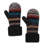 ITODA Womens Gloves Winter Thermal Knitted Gloves Thick Fleece Lined Insulated Warm Mittens Ladies Girls Full Finger Hand Warmer Mittens Ski Cycling Running Outdoor Gloves Birthday