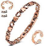 Cigmag Lymphatic Drainage Copper Bracelet for Women Ultra Strength Magnet 99% Pure Copper with Adjustable Tool & Gift Box (Love)