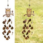 VP Home 30" H Rustic Copper Tribal Owl Wind Chimes for Outside Unique Tribal Owl Windchimes Outdoor Decorations Garden Decor Owl Gift for Women, Mom, Grandma, Unisex, Elvis Presley Merchandise