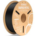 ELEGOO Rapid PETG Filament 1.75mm Black 1KG, 3D Printer Filament for 30-600 mm/s High Speed Printing, Dimensional Accuracy +/- 0.02 mm Fit Most FDM Printer 1kg Cardboard Spool(2.2lbs)