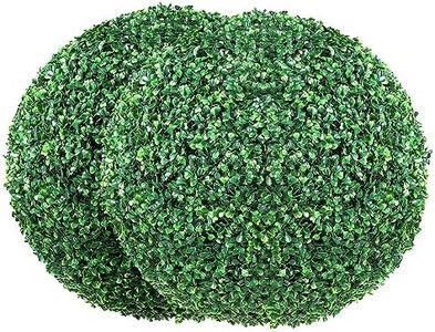 VEVOR Artificial Topiaries Boxwood Trees, 20” Tall (2 Pieces), Ball-Shape Faux Topiaries Plant, All-Year Green Feaux Plant Decorative Balls for Backyard, Balcony,Garden, Wedding and Home Décor