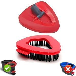 Set di mocio rotante rosso con spazzola per lavapavimenti Vi-leda Turbo Mop 1, adatto per Spin Turbo/Turbo Smart/EasyWring e accessori per la pulizia