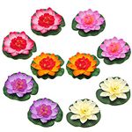 SwirlColor Artificial Lotus Flower 10 Pcs, Floating Flower Waterproof Lotus Flower For Wedding Aquariums Decoration 10 cm (Lotus)