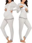 Ekouaer Nursing Pajama Set Striped 