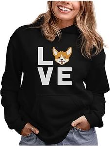 Tstars - Dogs Lover Corgi Dog - Animal Lover Women Hoodie Large Black