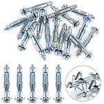 Glarks 30Pcs 6x52MM Heavy Duty Zinc Plated Steel Molly Bolt Hollow Drive Wall Anchor Screws Set for Drywall, Plaster and Tile (M6x52)