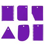 6 Pcs Cake Scraper, Dough Scraper Cake Smoother Tool Set, Icing Scraper Kitchen Tool for Dough Cake Bread (Purple)