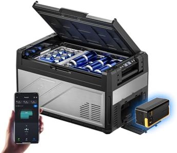 BougeRV 41 Quart Rocky V3.0 12 Volt Portable Refrigerator with 240Wh Battery, Dual Zone Car Fridge Freezer, APP Control, Compressor Cooler for Overlanding, Camping, Travel, RV, Truck(2026 New Model)