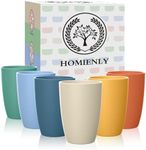 Homienly Wheat Straw Cups, Alternatives to Plastic Cups Reusable Set of 6, Unbreakable Drinking Cup Water Tumblers for Kitchen,Camping, Party, Dishwasher Safe Drinking Glasses Set(12 OZ, Colorful)