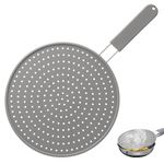 11 inch Splash Guard for Frying Pan - Silicone Grease Splatter Screen for Frying Pan Stove Top, Heat Resistant Multi-Use Frying Pan Splash Guard to Stop Hot Oil Splatter (Grey)