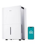 Midea 4,500 Sq. Ft. Wi-Fi Enabled Dehumidifier with Pump Included 50 Pint 2019 DOE (Previously 70 Pint) - Ideal for Basements, Large & Medium Sized Rooms, and Bathrooms (White)