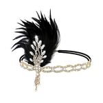 Feather Crystal Headband 1920s Flapper Feather Headband Rhinestone Flapper Headpiece Great Hair Accessories for Women