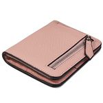 GADIEMKENSD Women Bi-fold Purse RFID Blocking Credit Card Holder Leather Travel Wallet for Woman Zipper Small Coin Pocket Cute Compact Ladies Purse with ID Window Card Cash Slots Ultra Slim Pink