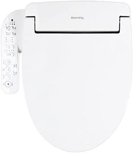 Blooming NB-1360R Bidet Toilet Seat *Round* Warm Water with Stainless Steel Nozzle, Warm Air Dryer, Heated Toilet Seat, Sittable Lid, Nightlight, Fits Round Toilets, White