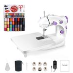 LetCart 202A small sewing machine with extension plate, electric mini sewing machine for domestic use, 99-piece set (purple)