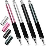 Capacitive Stylus Pen (4 Pack 2 in 1 Precision Tips), Universal Fine Point Stylist Pens for iPhone/iPad/Android/Tablet and All Screens