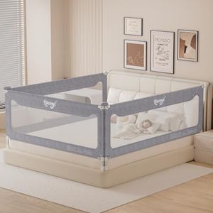 Kincongi Bed Rail for Toddlers, 3 Pieces California King Size Toddler Bed Rails with 3X U-Shape Base, 10-Key Safety Protection Bed Rail for Kids, Height Adjustable Baby Bed Rail Guard, 72x84x84 in