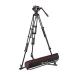 Manfrotto 504X Fluid Video Head with Twin Leg Tripod, Kit with Alu Tripod and Video Head, Ground Spreader, for DSLR, Digital Cameras, Camcorders, for Photo-Videographers, Carrying Bag,Holds up to 12kg