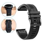 YOOSIDE for Garmin Fenix 5 / Fenix 6 / Instinct 2 Solar Watch Strap, 22mm Quick Fit Silicone Sport Waterproof Wrist Band for Garmin Fenix 7,epix 2, Forerunner 935/945,Approach S60/S62 (Black)