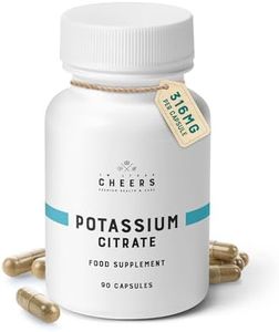 Cheers Potassium Citrate, 48% Daily Value, 316 mg per Capsule, 90 Capsules, Supports Cardiovascular and Blood Pressure Health, Vegan Potassium Supplement for Adults, Natural Mineral Electrolyte