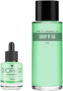 Duri Drop'n Go Quick Dry Nail Drops Combo - Fast Drying Drops for Long Lasting Nail Polish - 4 Oz Refill and 0.45 Fl Oz Bottle Included