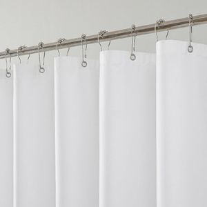 THAIGEE 3 Pack Water-Repellent Fabric Shower Curtain Liner - Hotel Quality Machine Washable, 3 Heavy-Duty Magnets with Rustproof Grommets & Weighted Hem, Standard Size 72x72in White