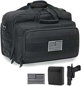 DBTAC Gun Range Bag Deluxe Middle Size | Tactical 2~4 Pistol Shooting Range Duffle Bag with Lockable Zipper for Handguns and Ammo (Black)