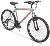 Huffy Hardtail Mountain Trail Bike 24 inch, 26 inch, 27.5 inch, 26 inch wheels/20 inch frame, Gloss Nickel