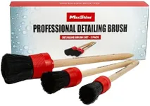 Maxshine 3 Pieces Professional Auto Detailing Brush Kit - Interior & Exterior Cleaning for Dashboard, Emblems, Panels, Engine Bay, Wheels, Air Vents, Seats & Leather - Scratch-Free