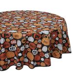 Celebright Spooky Night Delight & Pumpkin Party PVC Tablecloth Set of 2, 70in Round - Perfect for Round Tables, Adds a Spooky Touch to Your Décor, Easy to Clean, Durable Material