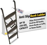 Stromberg Carlson Interior Bunk Ladder, KD, RV Bunk Ladder, Bunk Bed Ladder with Injection Molded Treads, Hooks and Mounting Hardware Included, can be Used as Dorm Loft Ladder - Black 60"